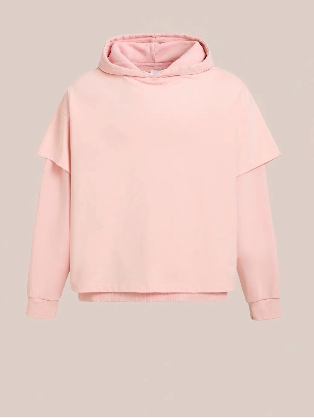 FOUND NWOT Pink Hooded Double Layered Sweatshirt